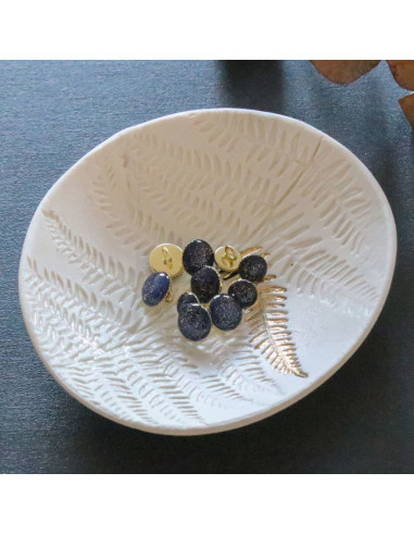 Bouton de bottine pailleté or - Bleu marine
