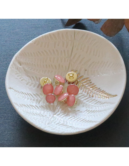Bouton de bottine pailleté or - Corail