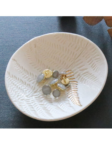 Bouton de bottine pailleté or - Gris perle