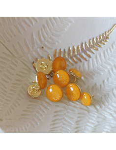 Bouton de bottine pailleté or - Jaune soleil