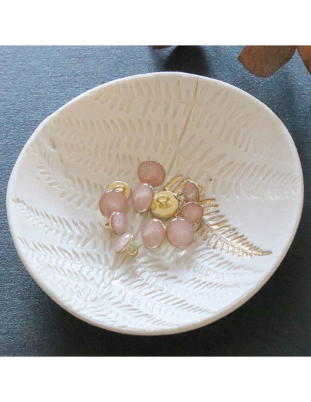 Bouton de bottine pailleté or - Rose pâle