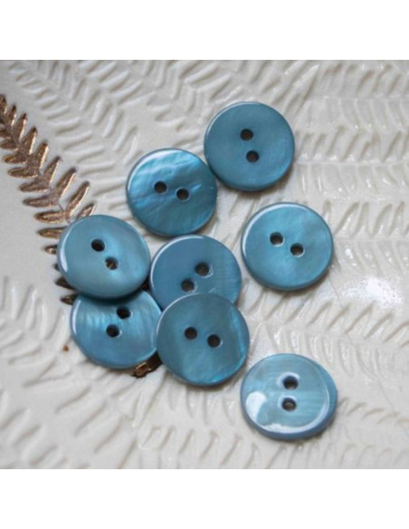 Bouton nacre plat 2 trous - Orage