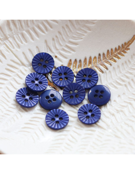 Bouton pâquerette 4 trous - Bleu marine