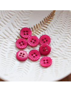 Bouton pâquerette 4 trous - Fuchsia
