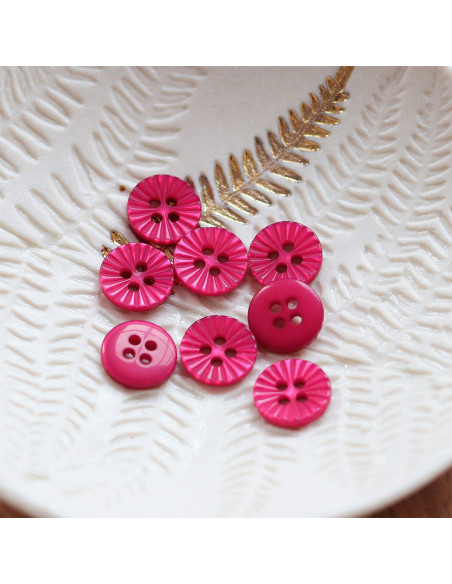 Bouton pâquerette 4 trous - Fuchsia