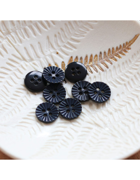 Bouton pâquerette 4 trous - Noir