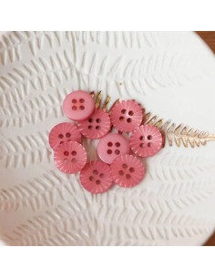 Bouton pâquerette 4 trous - Vieux rose