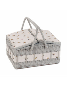 Boite à couture et panier en osier - Abeille
