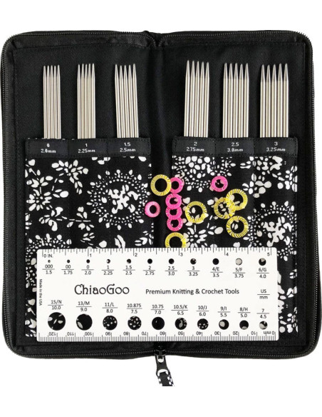 Kit aiguilles double pointes métal ChiaoGoo