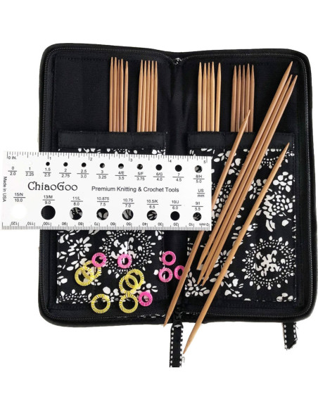 Kit aiguilles double pointes bambou Chiaogoo