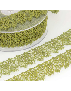 Dentelle feuilles - Kaki