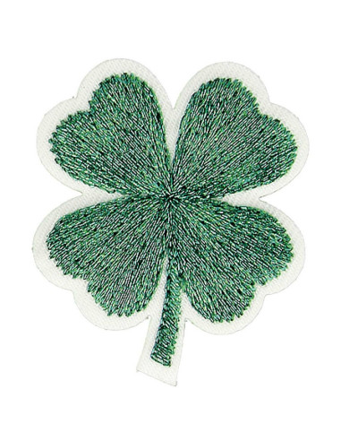 Écusson thermocollant trèfle lurex - Vert