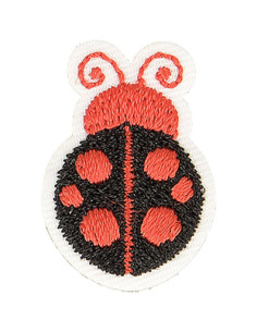 Écusson thermocollant coccinelle - Noir et point rouge