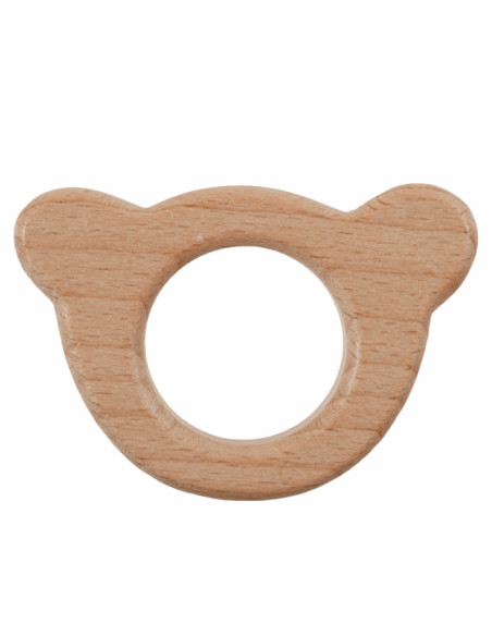 Anneau de dentition en bois - Tête d´ourson