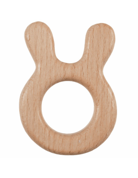 Anneau de dentition en bois - Tête de lapin