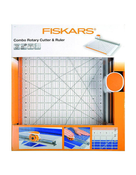 Combiné cutter rotatif & règle  12" x 12" Fiskars