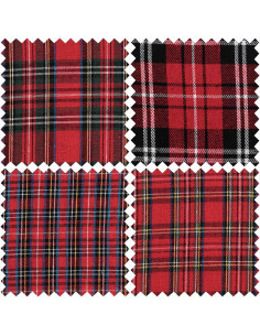 Lot de 4 coupons Fat Quarter - Tartan 2