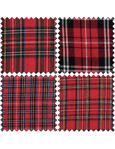Lot de 4 coupons Fat Quarter - Tartan