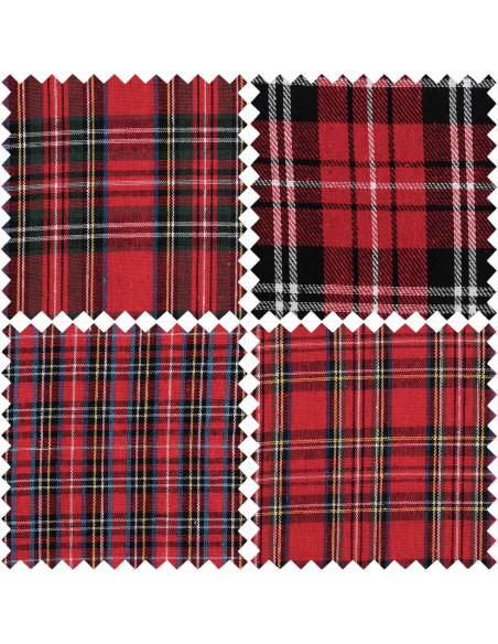 Lot de 4 coupons Fat Quarter - Tartan