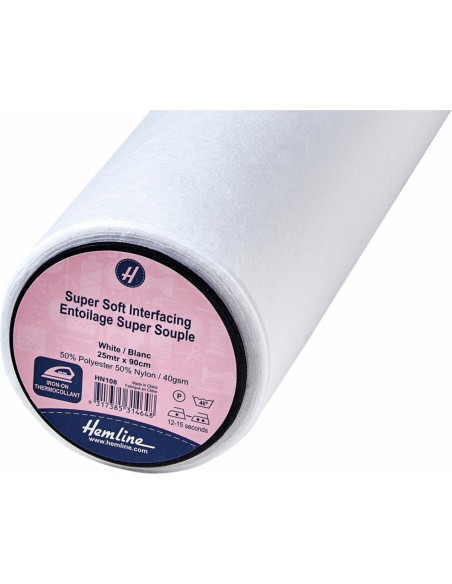 Entoilage non tissé thermocollant blanc fin