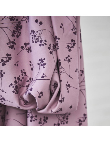 Tissu twill viscose - Stalks Lilas