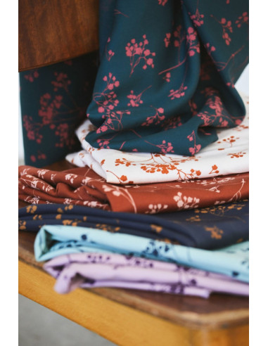Tissu twill viscose - Stalks Lilas