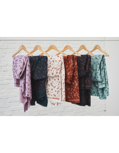Tissu twill viscose - Stalks Lilas