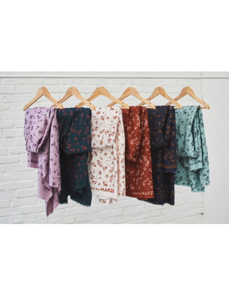 Tissu twill viscose - Stalks Lilas