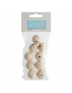 Perles artisanales en bois pour macramé - 25 mm 2