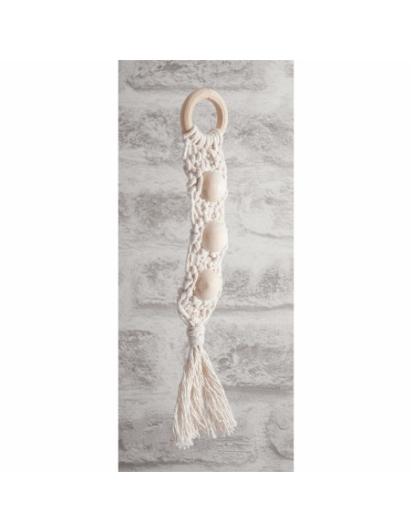 Perles artisanales en bois pour macramé - 25 mm