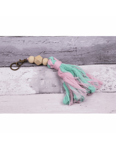 Perles géométriques artisanales en bois pour macramé - 20 mm