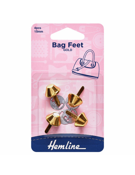 Lot 4 patins pour sacs 15 mm - Or