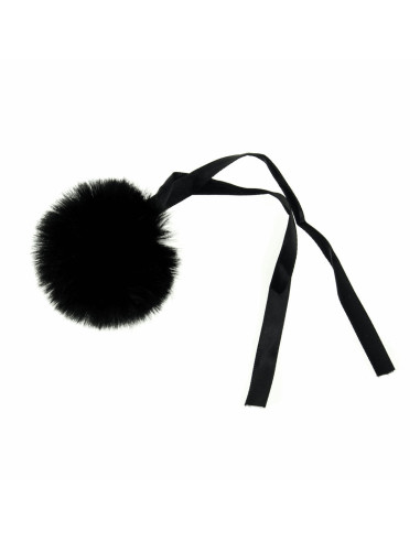 Pompon imitation fourrure 6 cm - Noir