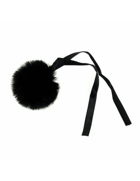 Pompon imitation fourrure 6 cm - Noir