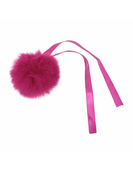 Pompon imitation fourrure 6 cm - Cerise