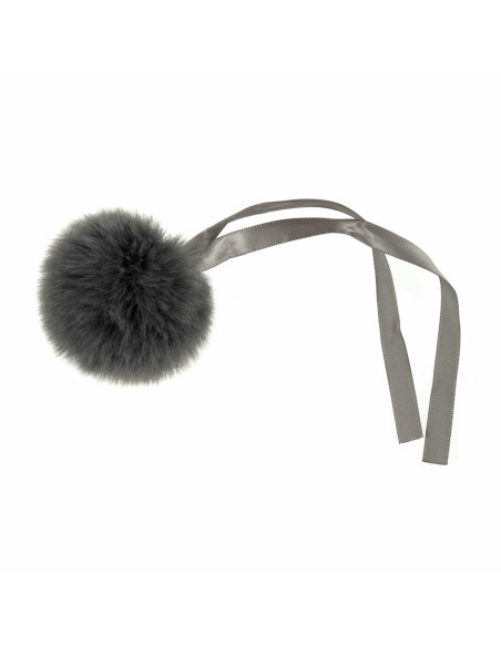 Pompon imitation fourrure 6 cm - Gris