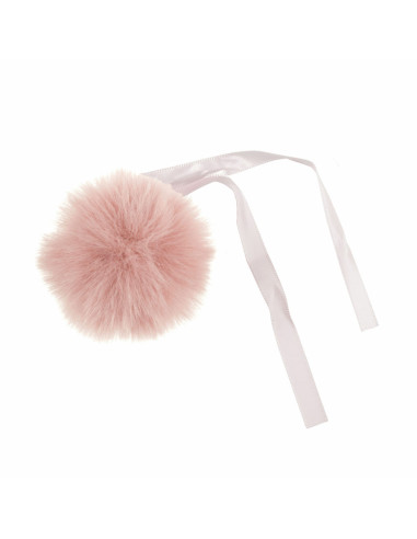 Pompon imitation fourrure 6 cm - Rose clair