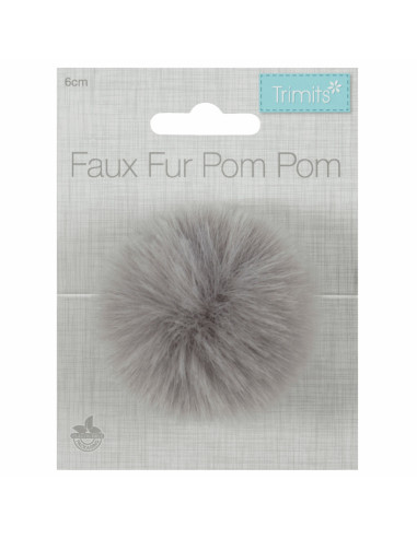 Pompon imitation fourrure 6 cm - Vison