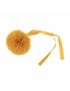 Pompon imitation fourrure 6 cm - Moutarde