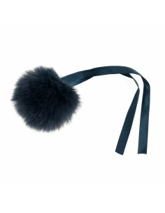 Pompon imitation fourrure 6 cm - Bleu marine