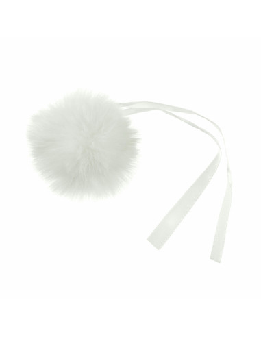 Pompon imitation fourrure 6 cm - Blanc