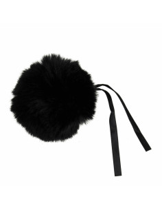 Pompon imitation fourrure 11 cm - Noir