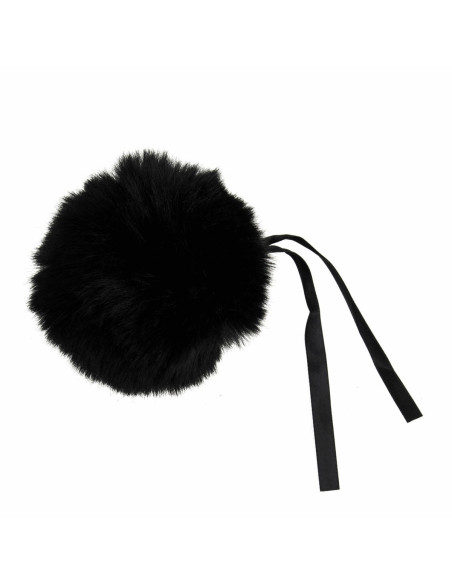 Pompon imitation fourrure 11 cm - Noir