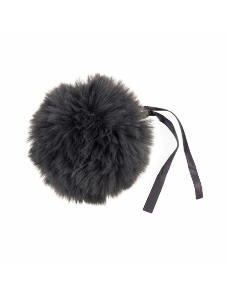 Pompon imitation fourrure 11 cm - Gris