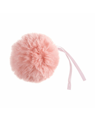 Pompon imitation fourrure 11 cm - Rose clair