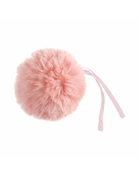 Pompon imitation fourrure 11 cm - Rose clair