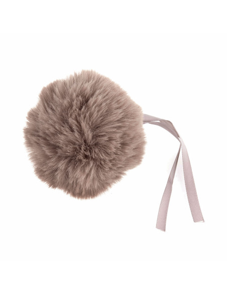 Pompon imitation fourrure 11 cm - Vison