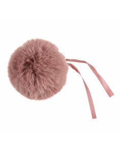 Pompon imitation fourrure 11 cm - Vieux rose