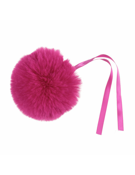 Pompon imitation fourrure 11 cm - Cerise