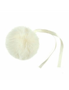 Pompon imitation fourrure 11 cm - Crème